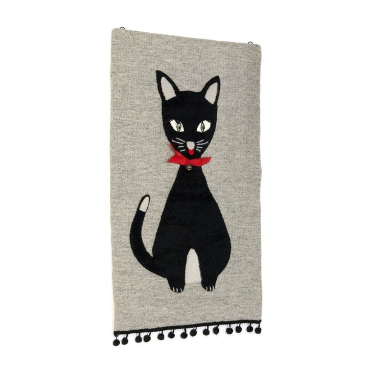 Vintage wandkleedje met kat