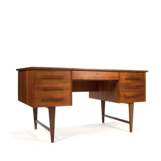 Large vintage Danish desk in teak