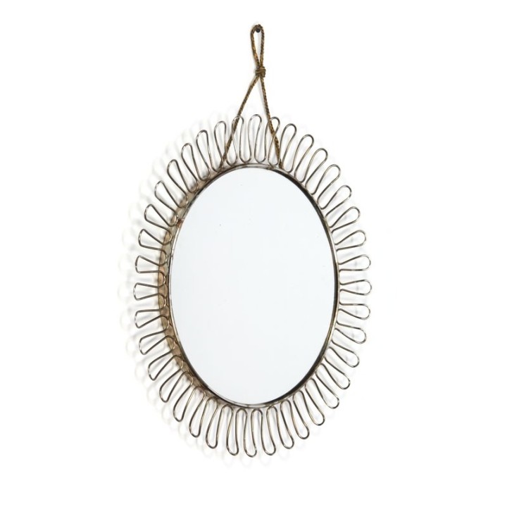 Vintage messing zon spiegel klein