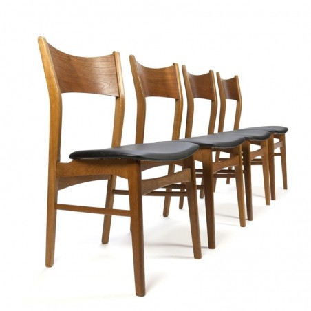 Deense vintage set van 4 eettafel stoelen