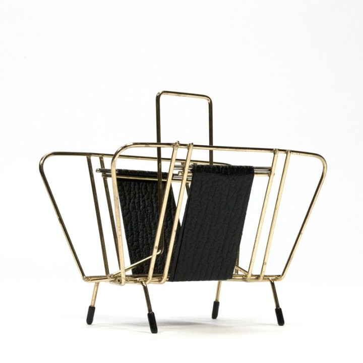 Brievenhouder messing/ skai vintage