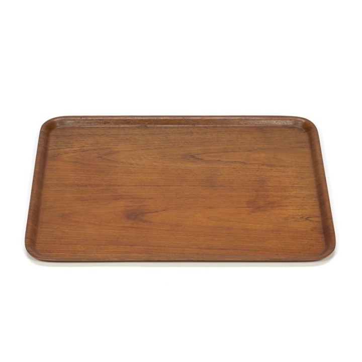 Groot model vintage dienblad van teakhout