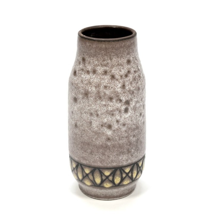 Vintage West Germany vaas met gele rand