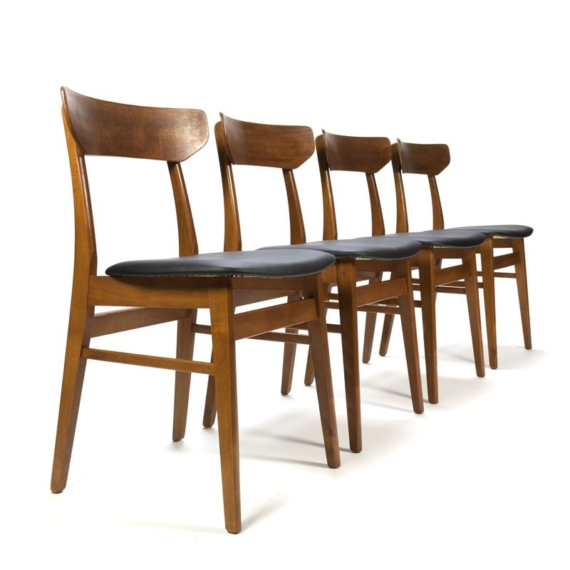 Set Of 4 Vintage Danish Teak Dining, 4 Danish Teak Dining Chairs