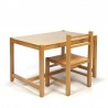 Vintage houten tafel en stoel voor kinderen