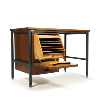 Vintage teakhouten Deens bureau