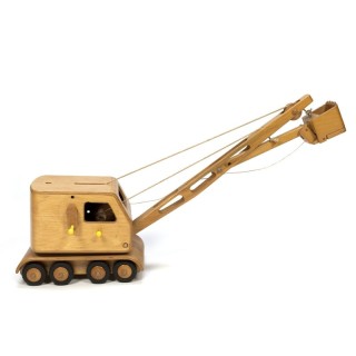 Vintage plywood hijskraan van Friedrich Fröbel Werdau