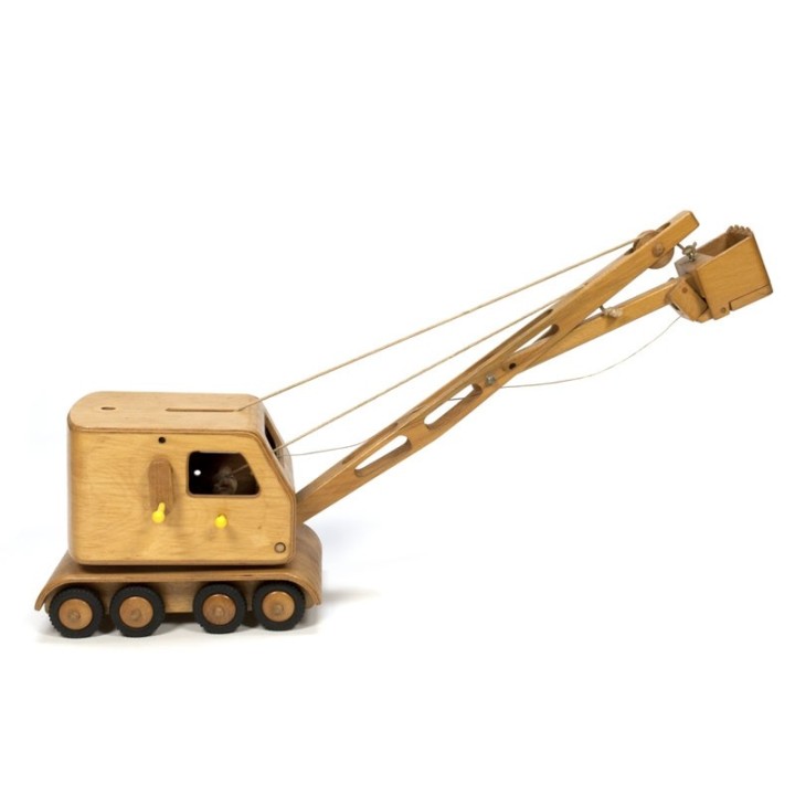 Vintage plywood hijskraan van Friedrich Fröbel Werdau