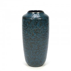 Grote blauwe vintage aardewerken vaas