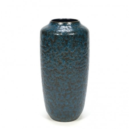 Grote blauwe vintage aardewerken vaas