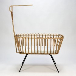 Vintage bamboo cradle by Rohe Noordwolde