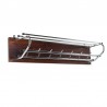 Vintage wall coat rack chrome with rosewood