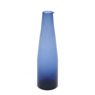 Vintage blauw glazen fles of kan