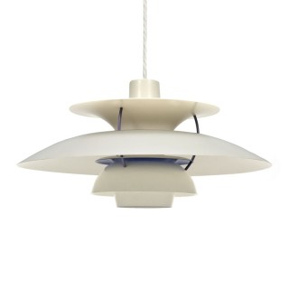 Vintage Louis Poulsen PH 5 witte design hanglamp