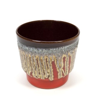 Vintage bloempot met zilveren lava detail