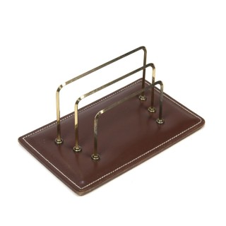 Vintage letter holder with brass details