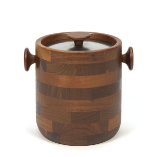 Vintage teak ice bucket design Viners of Sheffield