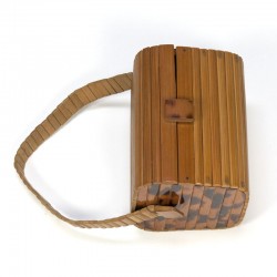 Vintage handtas van bamboe jaren 50