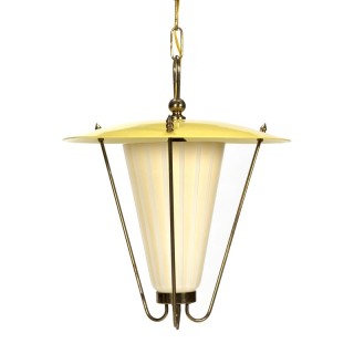 Vintage fifties hanging lamp yellow
