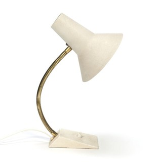 Vintage bureaulamp gemoffeld metalen kap