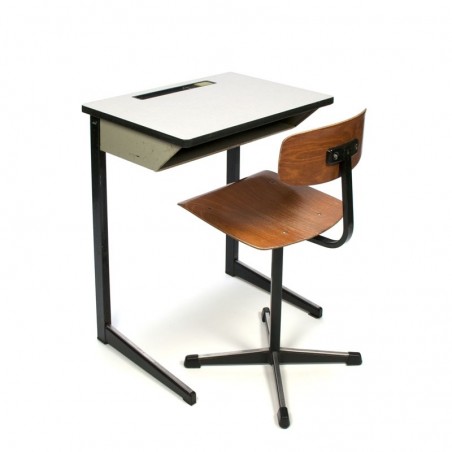 Industrial vintage school desk and chair by Marko