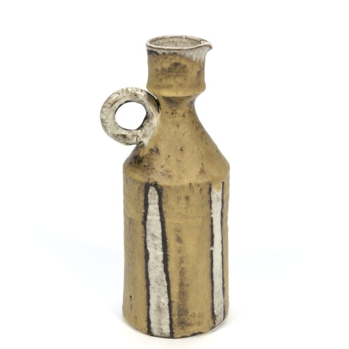 Groene vintage kan van aardewerk