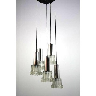 Hanging lamp with chrome/glass - Retro Studio