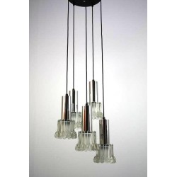 Hanging lamp with chrome/glass