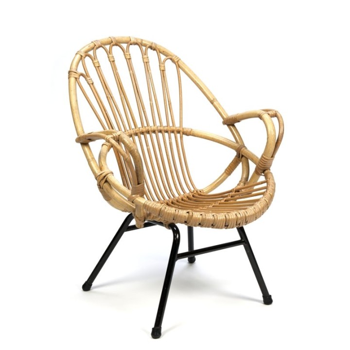 Vintage rotan stoeltje voor kinderen