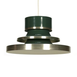 Vintage Deense hanglamp groen metaal