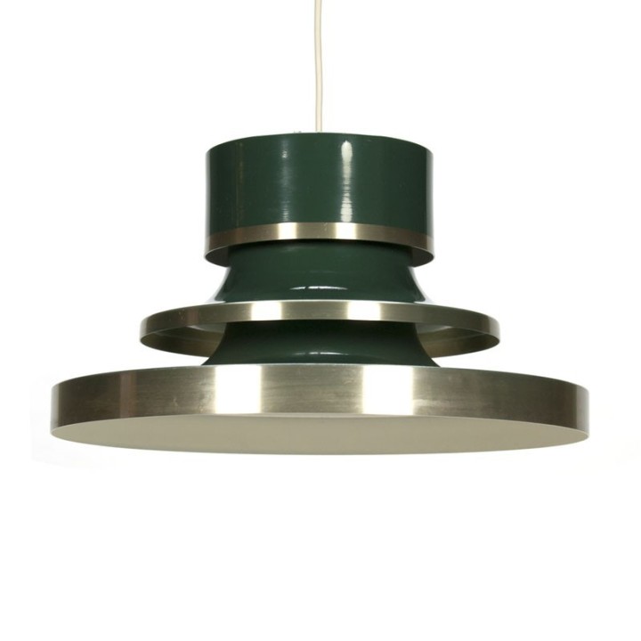 Vintage Deense hanglamp groen metaal