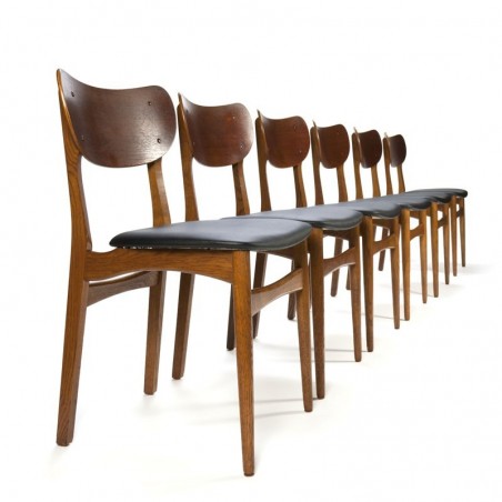 Six teak dining table chairs vintage Danish design