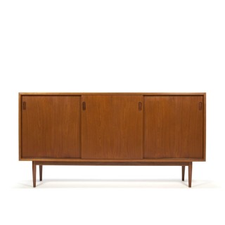 Vintage Deens laag teakhouten dressoir