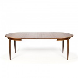 Vintage Danish round extendable dining table in teak
