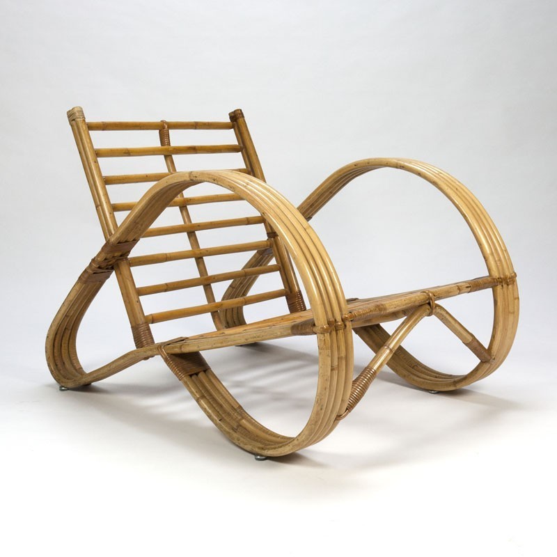 Gemaakt van entiteit steekpenningen Vintage rotan fauteuil van Rohé Noordwolde - Retro Studio