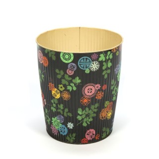 Vintage colored metal wastebasket