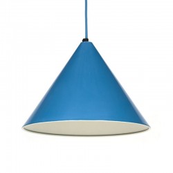 Vintage hanging lamp blue cone
