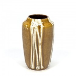 Vintage earthenware vase ocher colored