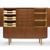 Vintage Danish highboard with drawers