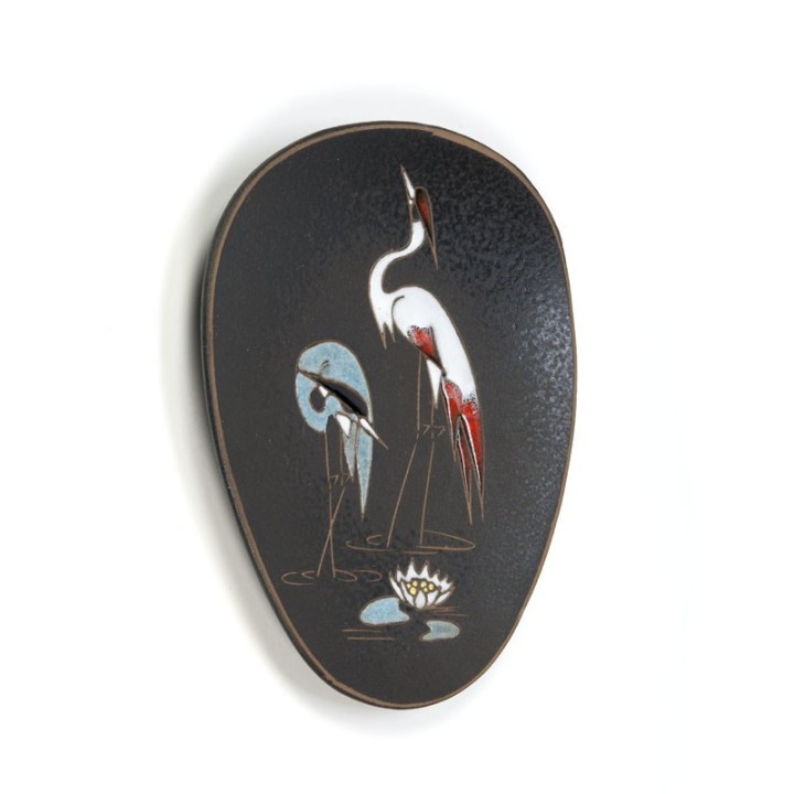 Vintage wandbordje van aardewerk