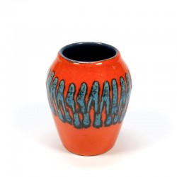 Vintage little orange earthenware vase