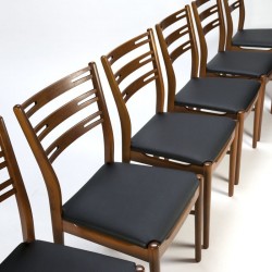 Deense vintage set van 6 teakhouten Farstrup stoelen