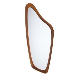Danish organic shaped vintage mirror