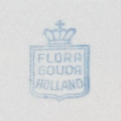 Vintage set van 12 gebaksschoteltjes Flora Gouda