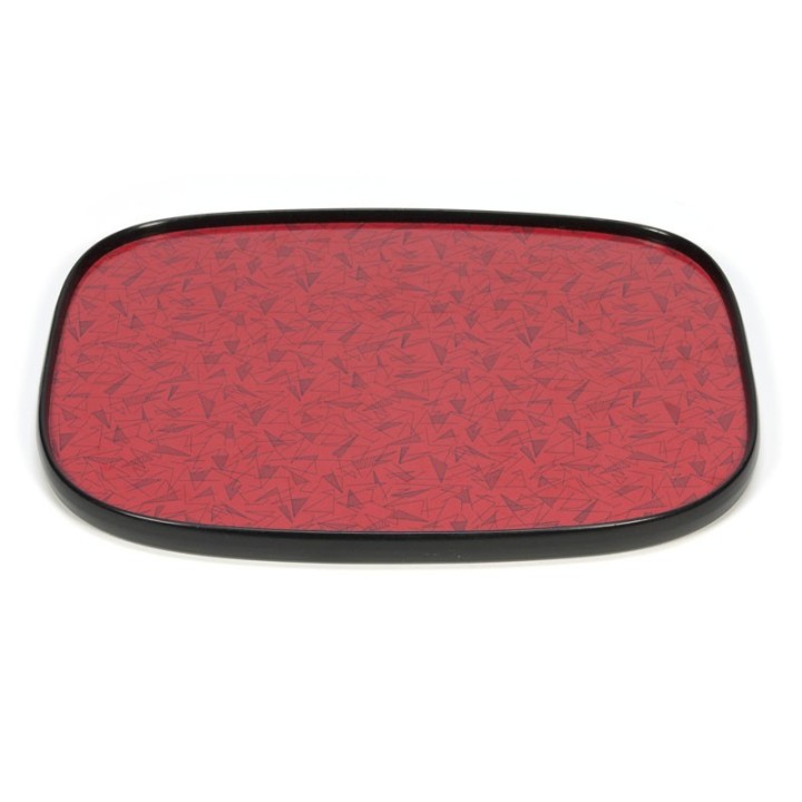 Vintage rood en geel vijftiger jaren dienblad