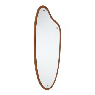 Grote Deense vintage spiegel met organisch design