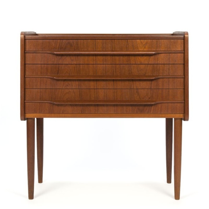 Vintage Deense teakhouten kleine ladekast