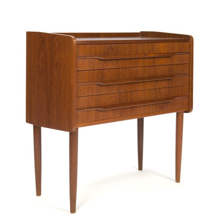 Vintage Deense teakhouten kleine ladekast