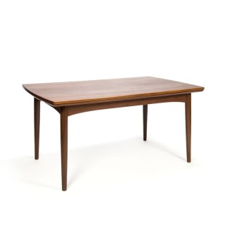 Deense teakhouten uitschuifbare vintage eettafel