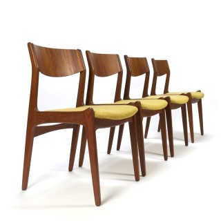 Danish vintage teak set of 4 dining chairs